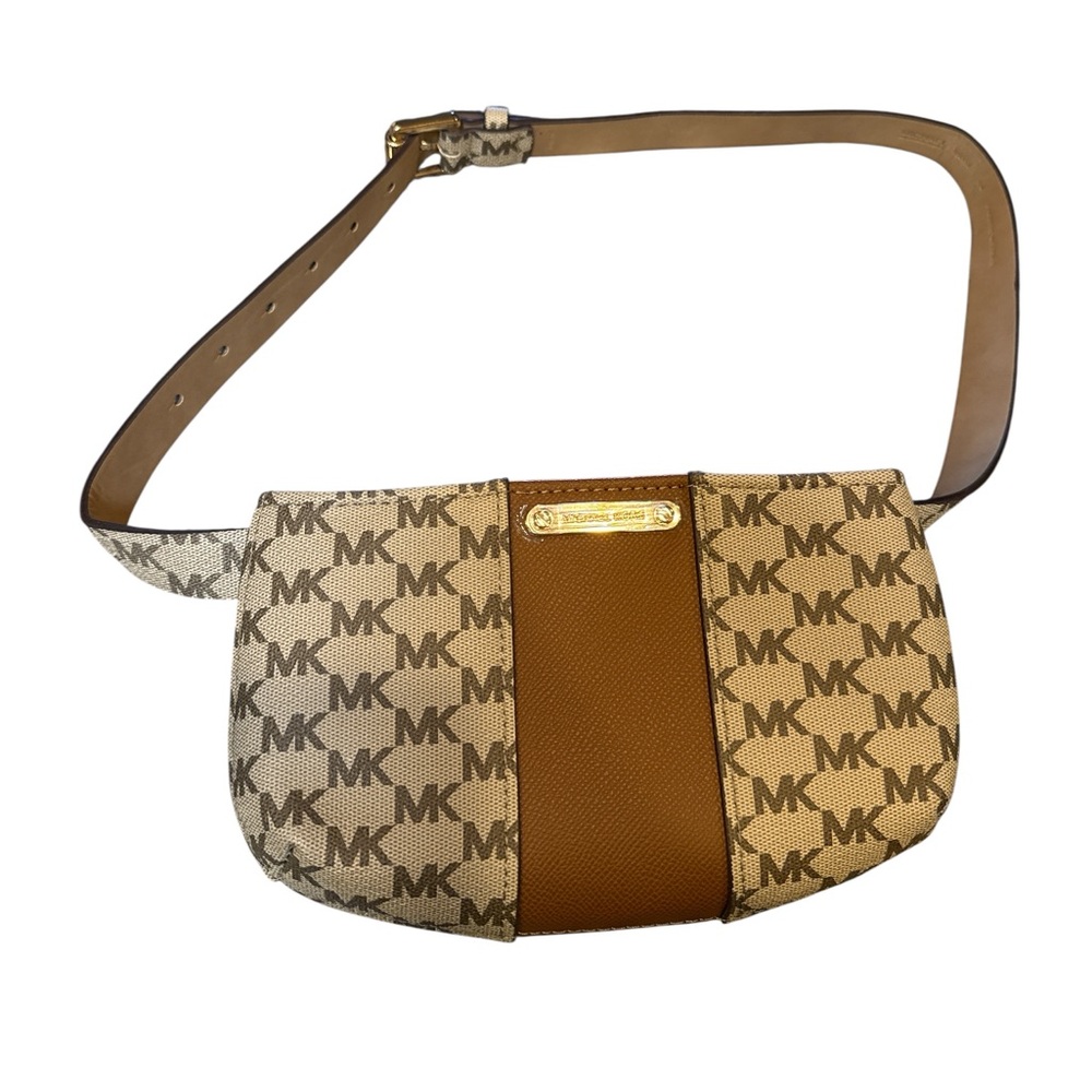 Michael Kors Beige and Brown Signature Belt Bag NWOT